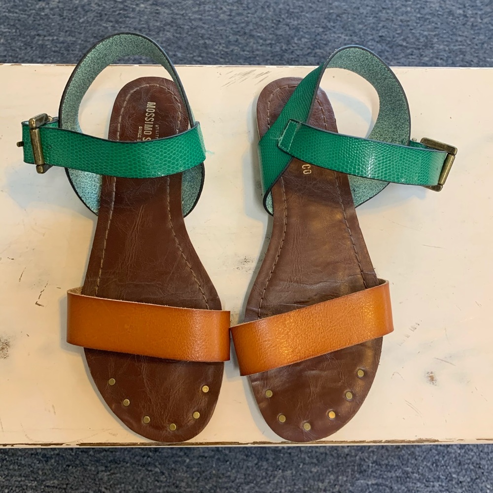 Brown and Green Mossimo Sandal